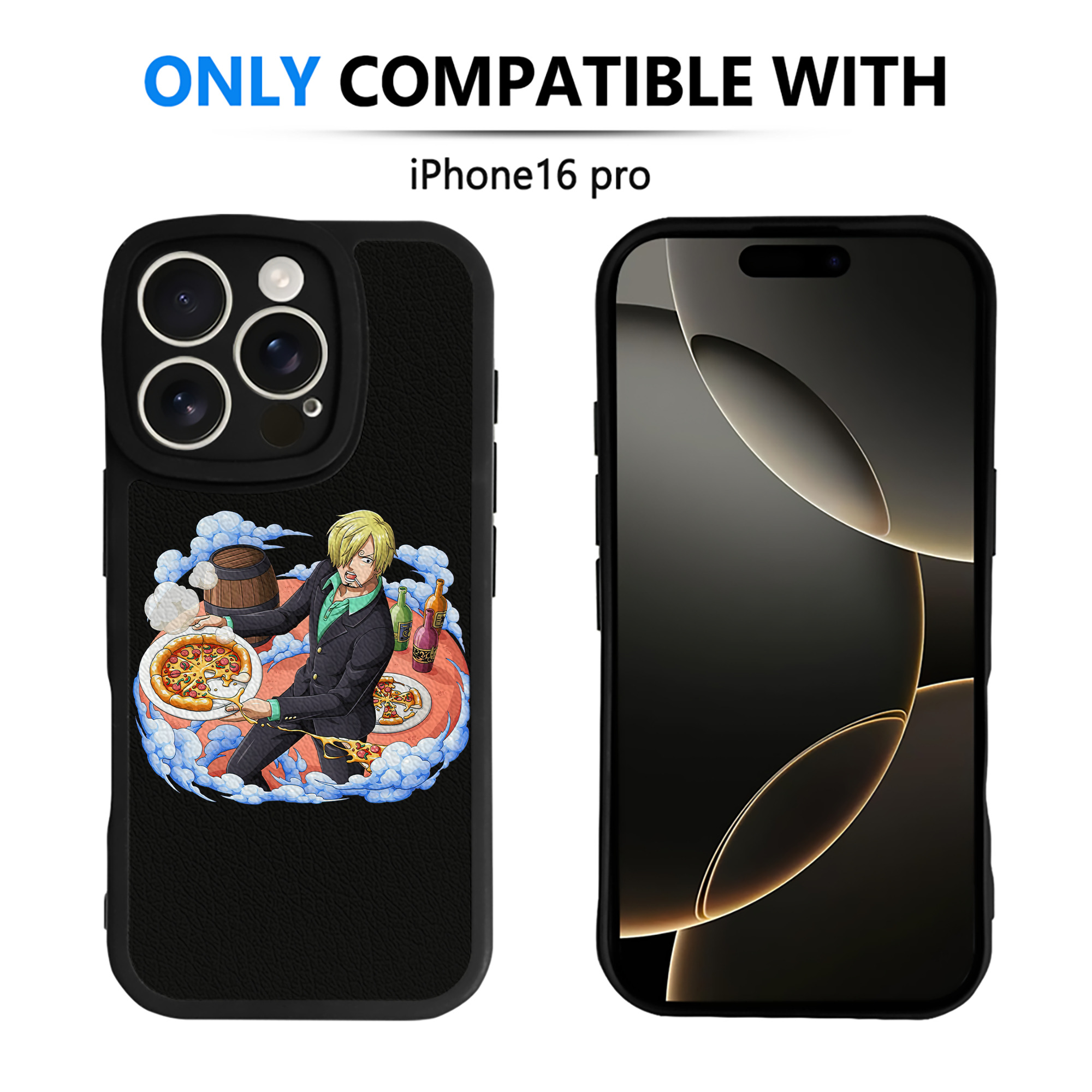 （画像用） ワンピース サンジ ONE PIECE Sanji 【iPhone 16シリーズ対応】シリコンスマホケース（レザー調） 材質：シリコン